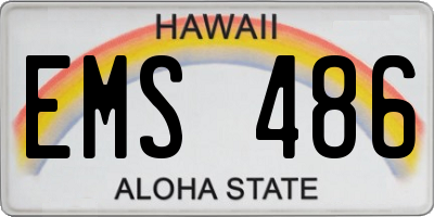 HI license plate EMS486