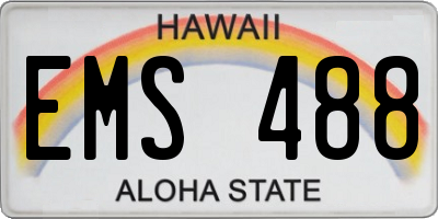 HI license plate EMS488