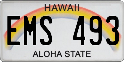 HI license plate EMS493