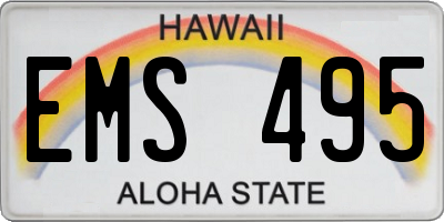 HI license plate EMS495