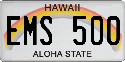 HI license plate EMS500
