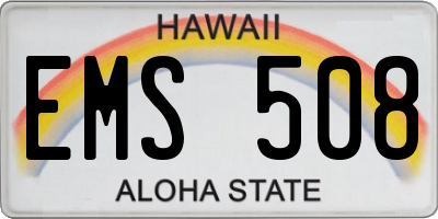 HI license plate EMS508