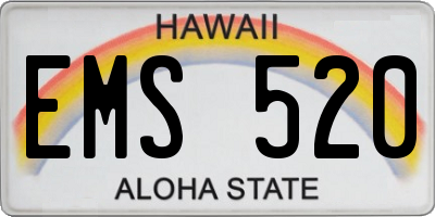 HI license plate EMS520