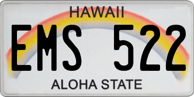 HI license plate EMS522