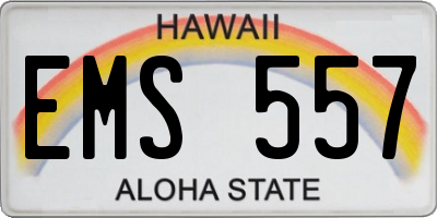 HI license plate EMS557