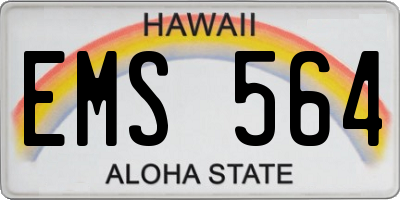 HI license plate EMS564