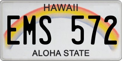 HI license plate EMS572