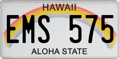 HI license plate EMS575