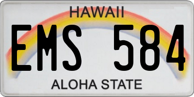 HI license plate EMS584