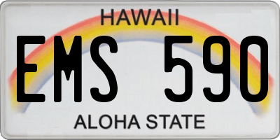 HI license plate EMS590