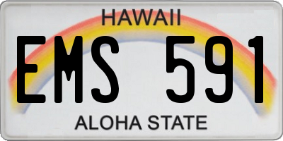 HI license plate EMS591