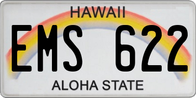 HI license plate EMS622