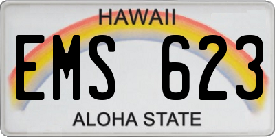 HI license plate EMS623