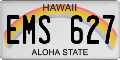 HI license plate EMS627