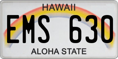 HI license plate EMS630