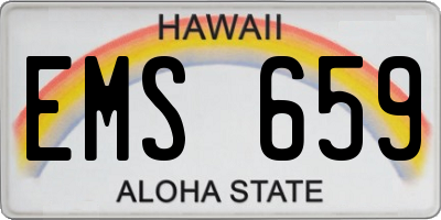 HI license plate EMS659