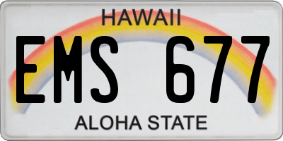 HI license plate EMS677