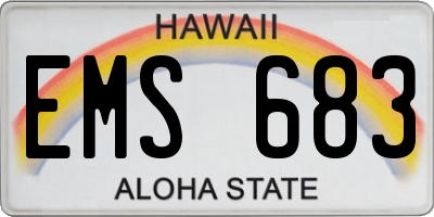 HI license plate EMS683