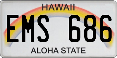 HI license plate EMS686