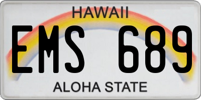 HI license plate EMS689