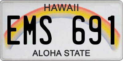 HI license plate EMS691