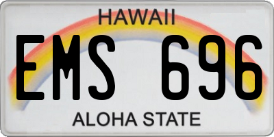 HI license plate EMS696