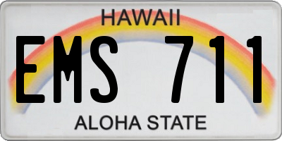 HI license plate EMS711