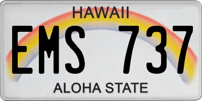 HI license plate EMS737