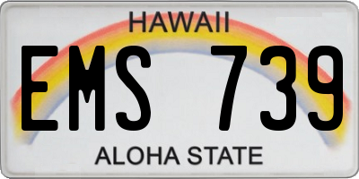 HI license plate EMS739
