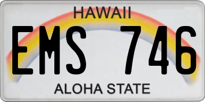 HI license plate EMS746