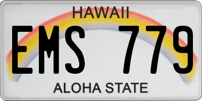HI license plate EMS779