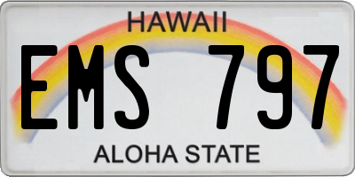 HI license plate EMS797