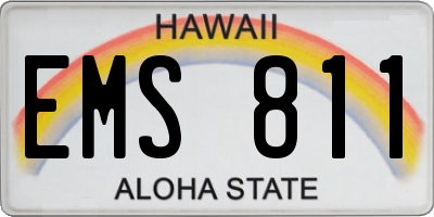 HI license plate EMS811