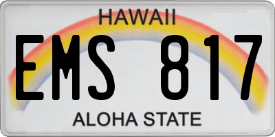 HI license plate EMS817