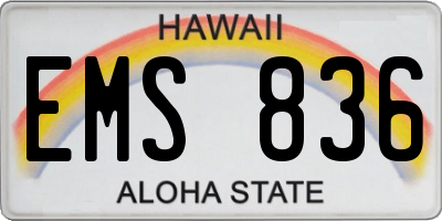 HI license plate EMS836