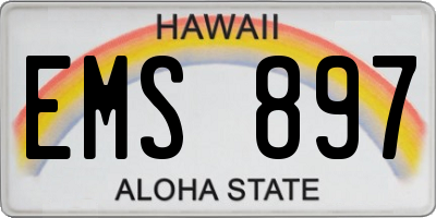 HI license plate EMS897