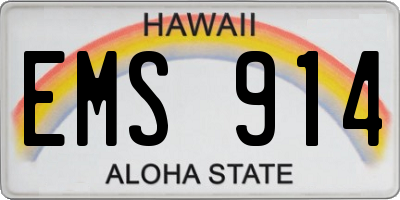 HI license plate EMS914