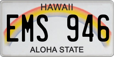 HI license plate EMS946