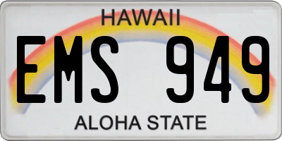 HI license plate EMS949