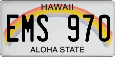 HI license plate EMS970