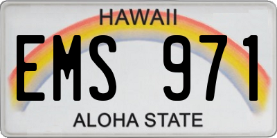 HI license plate EMS971