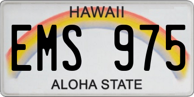 HI license plate EMS975