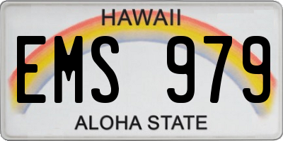 HI license plate EMS979