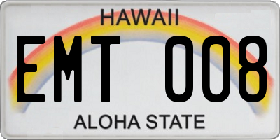 HI license plate EMT008