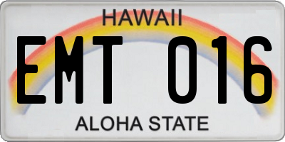 HI license plate EMT016