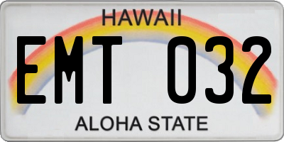 HI license plate EMT032