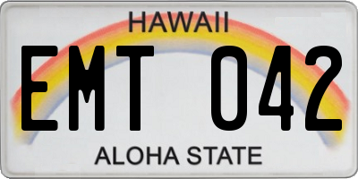HI license plate EMT042