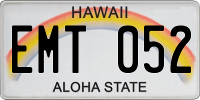 HI license plate EMT052