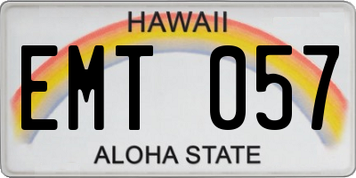 HI license plate EMT057