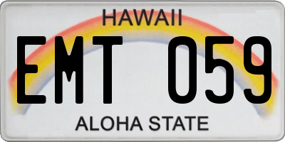 HI license plate EMT059